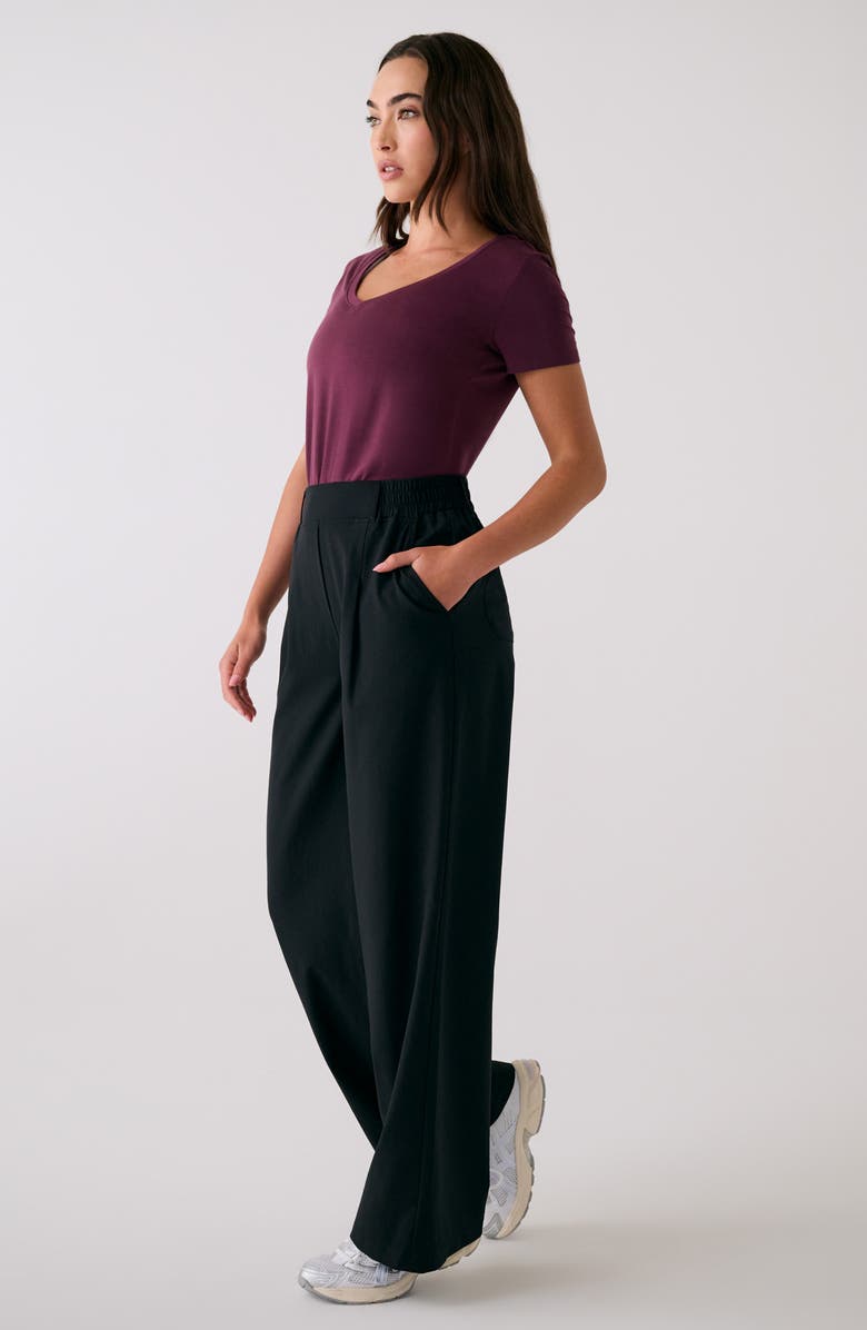 Lole Connect Wide Leg Pants, Alternate, color, Black
