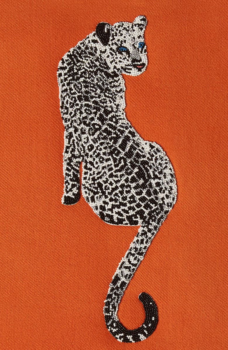 Jonathan Adler Leopard Embellished Throw, Alternate, color, Orange