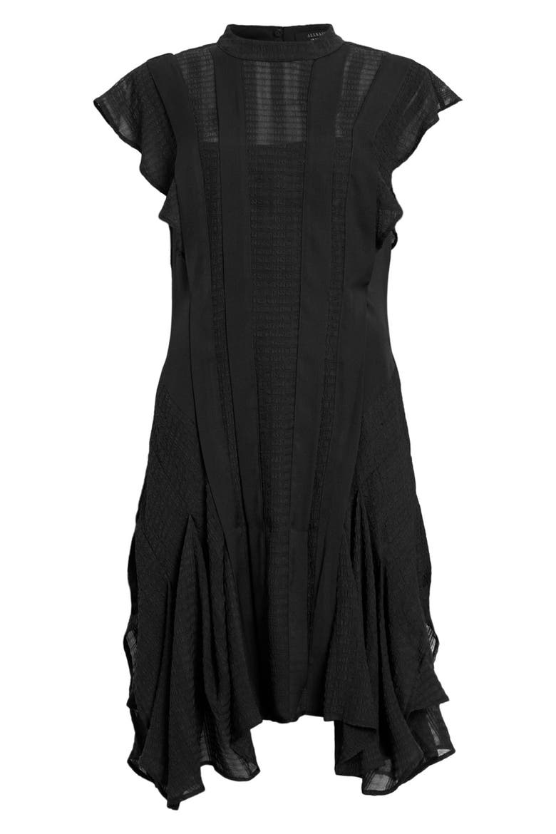 fleur textured asymmetric hem dress ALLSAINTS Fleur Textured Asymmetric Hem Dress