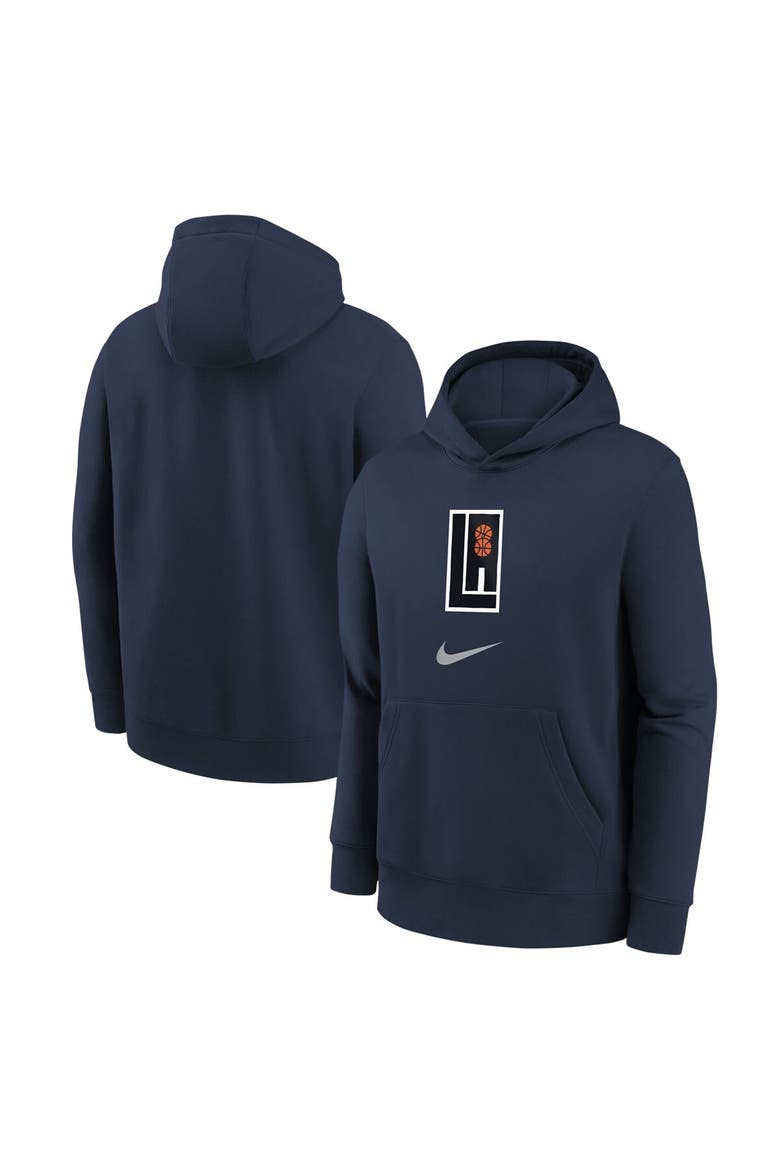 Youth Nike Navy LA Clippers 2023/24 City Edition Essential Pullover Hoodie, Alternate, color, Navy