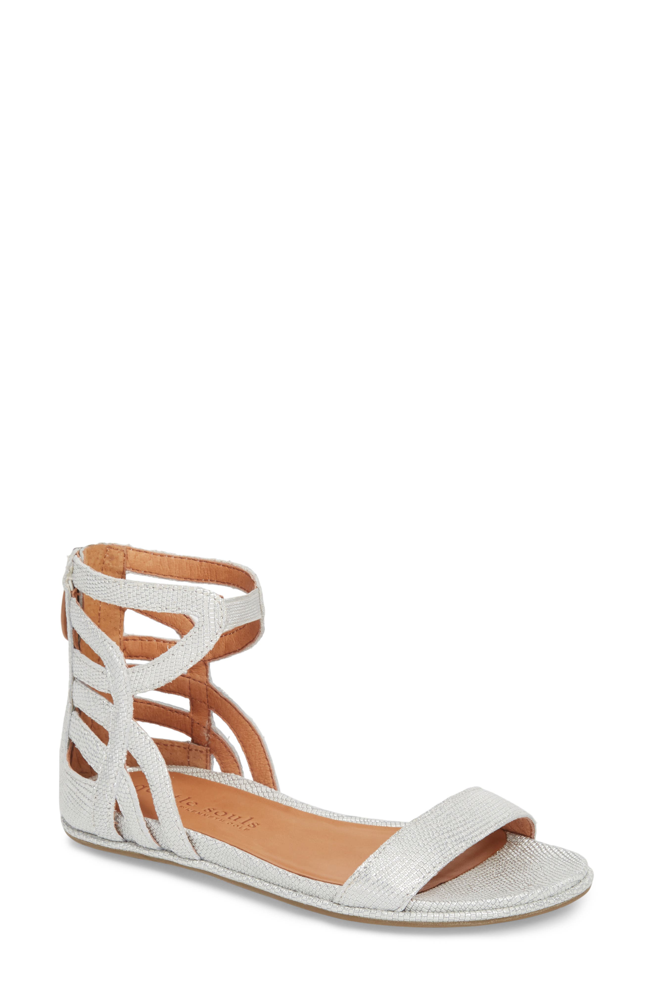 by Kenneth Cole Larissa Sandal, Main, color, WHITE/ SILVER LEATHER