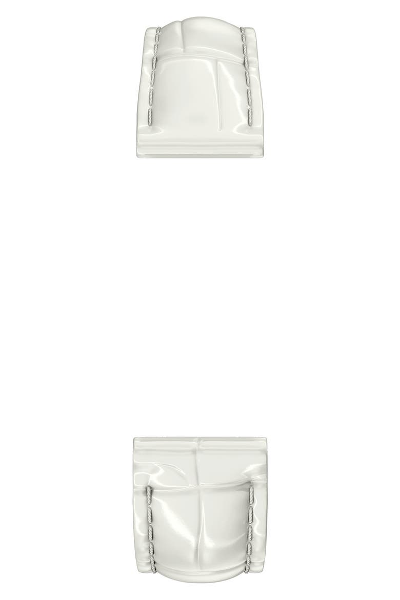 Croc Embossed Leather Watchband, 18mm, Alternate, color, WHITE