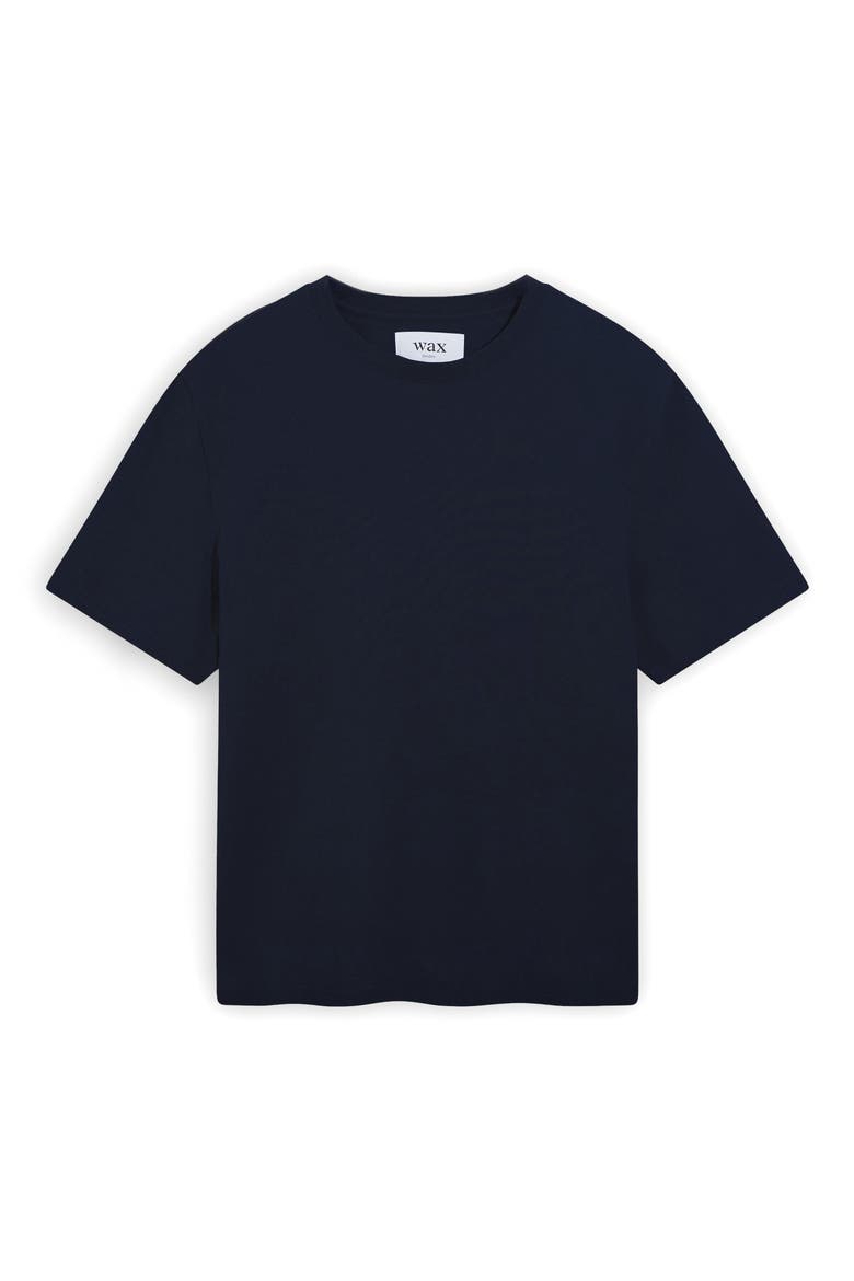 Dean Boxy Textured Organic Cotton T-Shirt, Main, color, NAVY