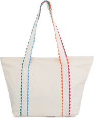 Adornia Ricrac Trim Canvas Tote