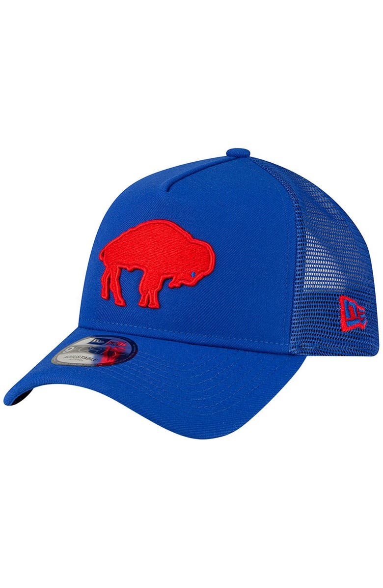 New Era Men's New Era Royal Buffalo Bills Throwback Logo A-Frame Trucker 9FORTY Adjustable Hat, Main, color, Royal