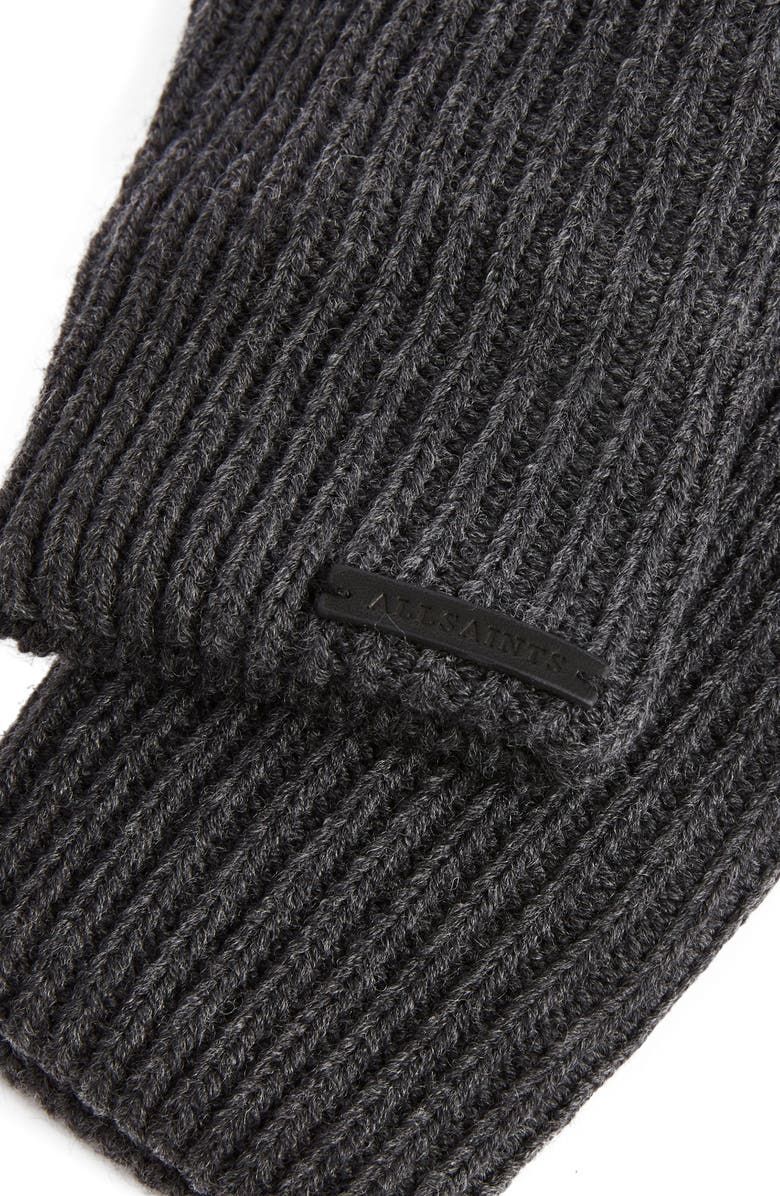 AllSaints Knit & Leather Gloves, Alternate, color, 