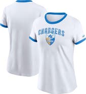 Nike Women's Nike White Los Angeles Chargers Rewind Ringer Tri-Blend T-Shirt