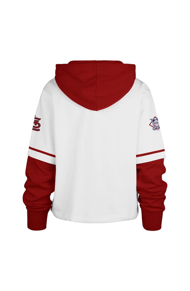 '47 Women's '47 White St. Louis Cardinals Trifecta Shortstop Cropped Pullover Hoodie, Alternate, color, White