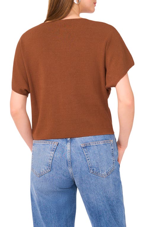 Halogen ® Short Sleeve Crop Sweater In Brown