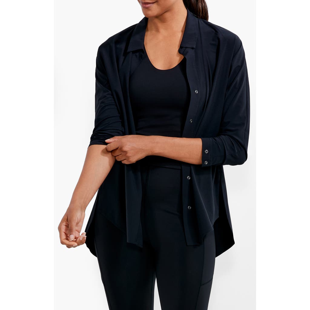 Nz Active By Nic+zoe Upf 50+ Stretch Shirt In Black Onyx