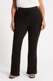 Caslon® Waffle Knit Flare Leg Pants
