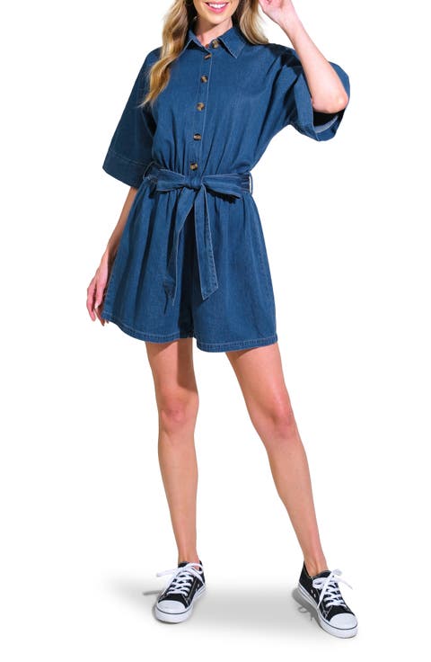 Chambray Tie Waist Romper