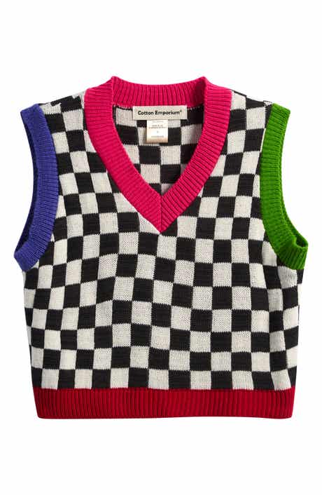 Cotton Emporium Kids' Checker Sweater Vest