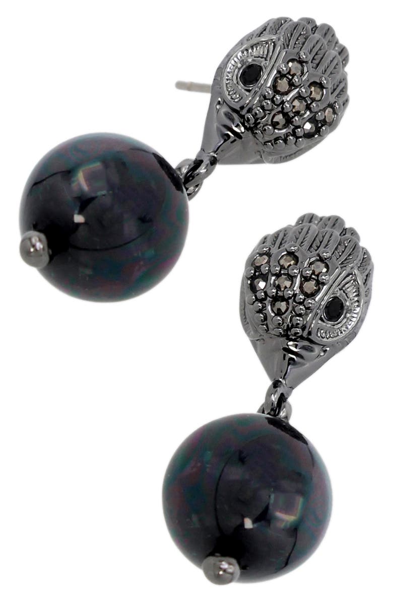 Kurt Geiger London Eagle Drop Earrings, Alternate, color, Black Pearl