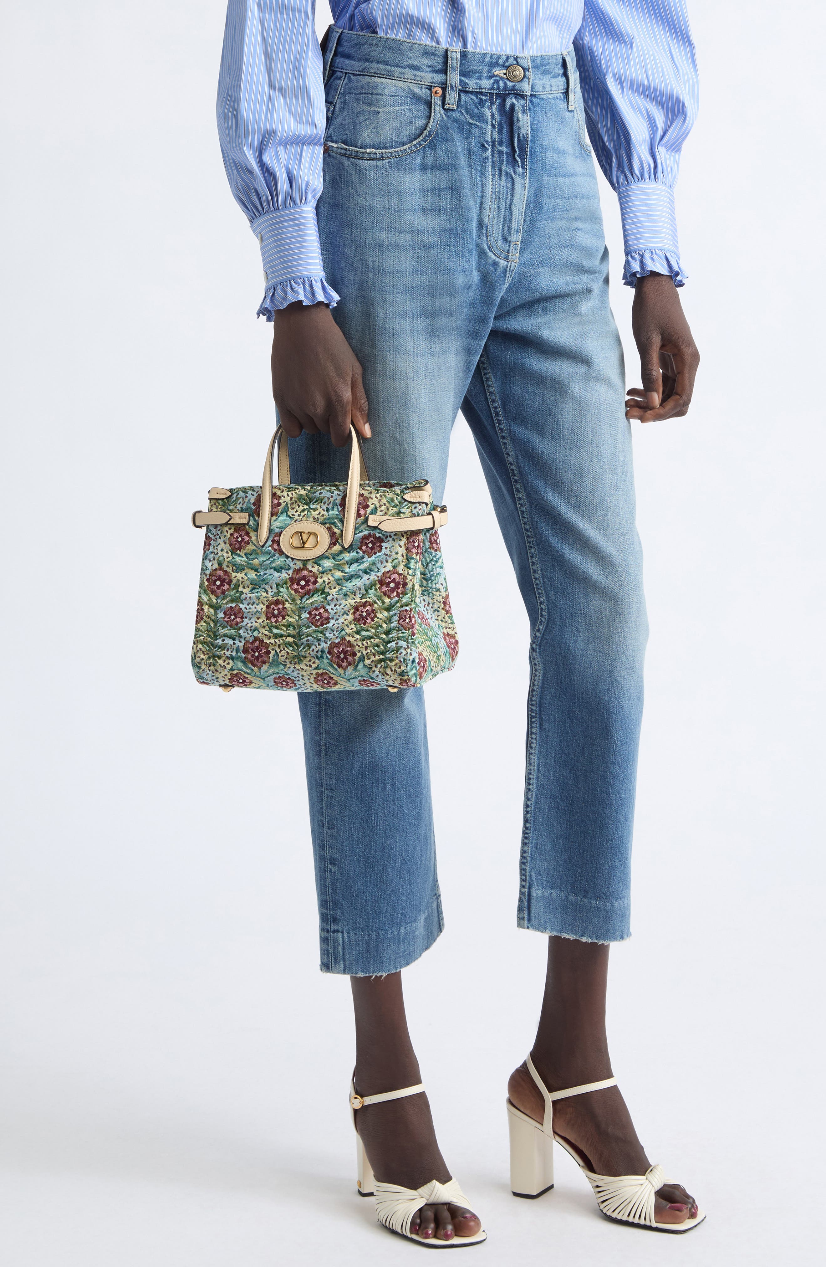 Small Antibes Tess Tapestry Tote, Alternate, color, BLUE MULTI