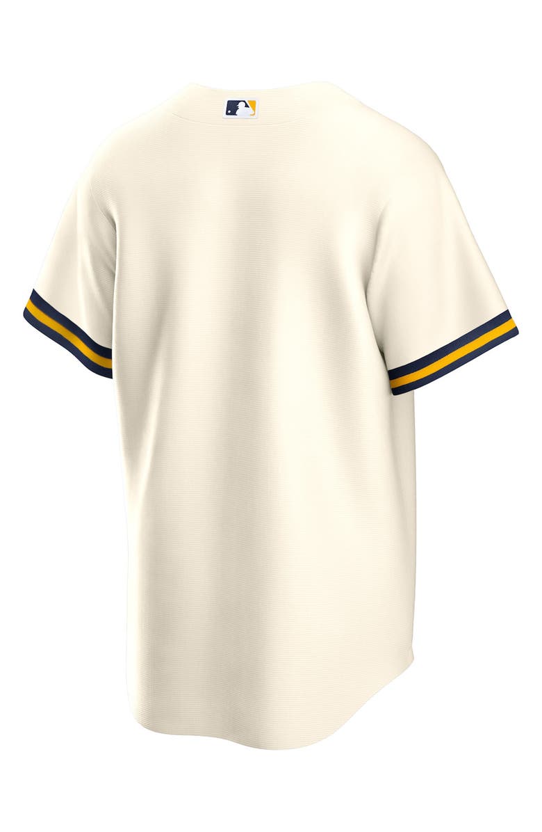 Nike Men's Nike Cream Milwaukee Brewers Home Blank Replica Jersey, Alternate, color, 