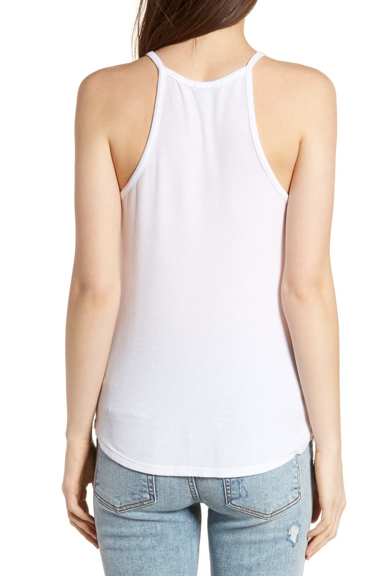 Ribbed Halter Tank, Alternate, color, WHITE