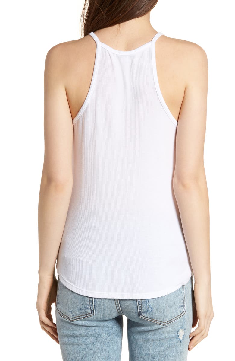 Splendid Ribbed Halter Tank, Alternate, color, White