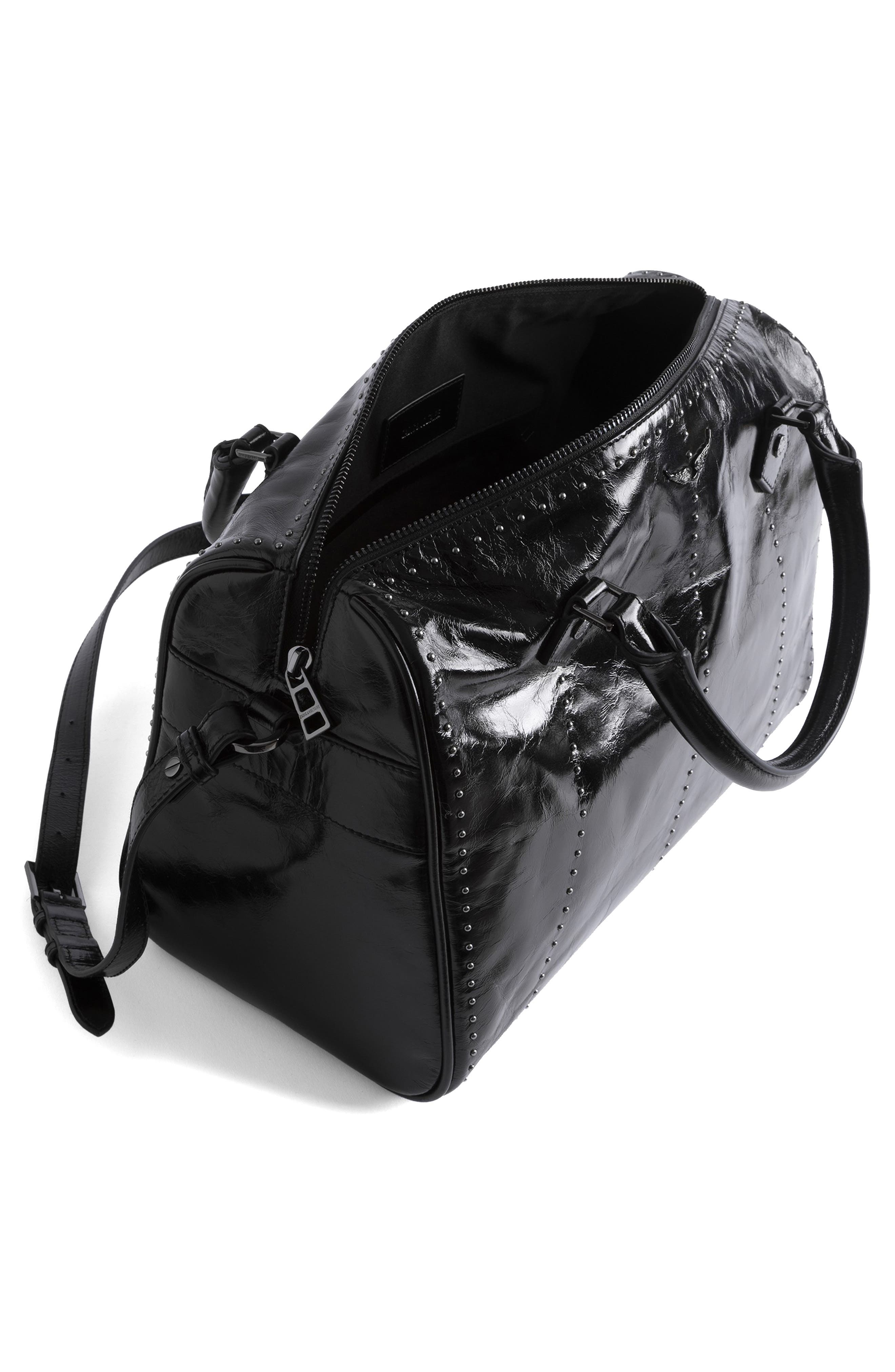 Zadig & Voltaire Sunny Vibe Leather Stud Bag, Alternate, color, Black
