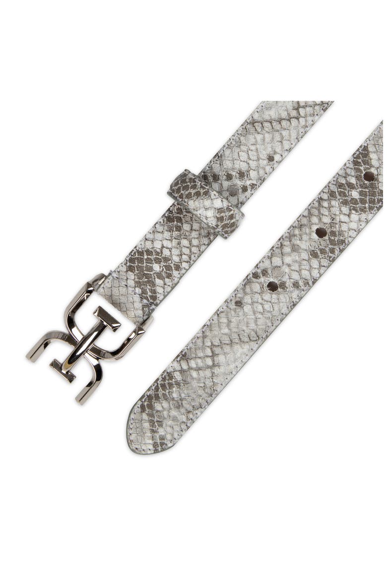 Feather Edge Patent Leather Belt, Alternate, color, GREY/ WHITE