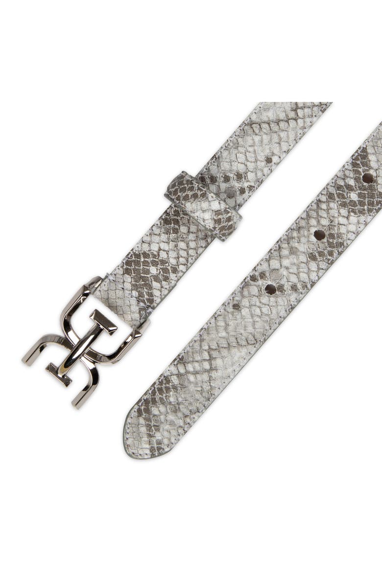 Sam Edelman Feather Edge Patent Leather Belt, Alternate, color, Grey/ White