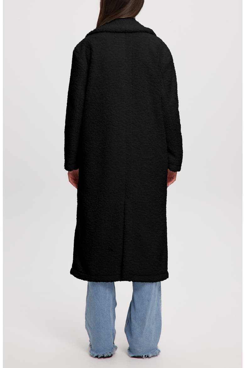 Franny Faux Shearling Coat, Alternate, color, BLACK