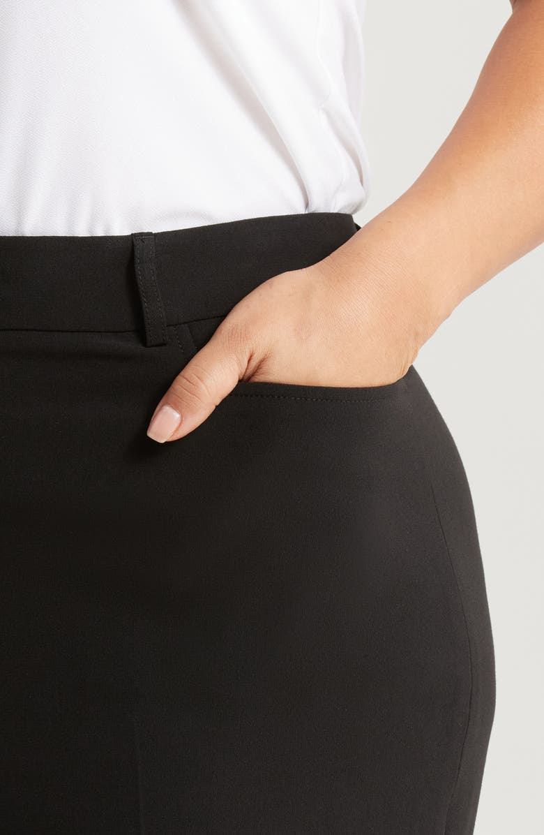 Tahari ASL Bird Eye Straight Leg Pants, Alternate, color, Black