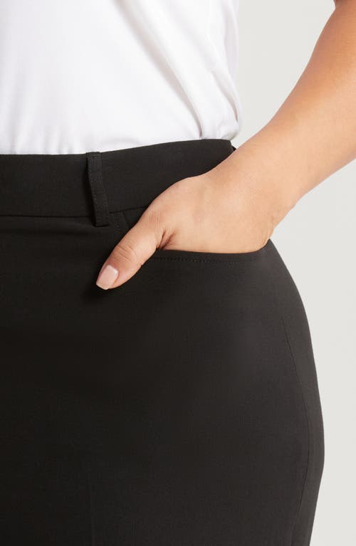 Tahari Asl Bird Eye Straight Leg Pants In Black