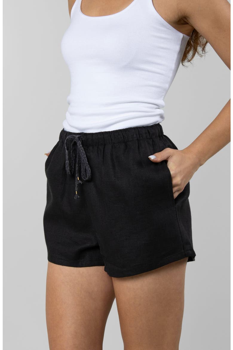 Linen Resort Short, Main, color, Black