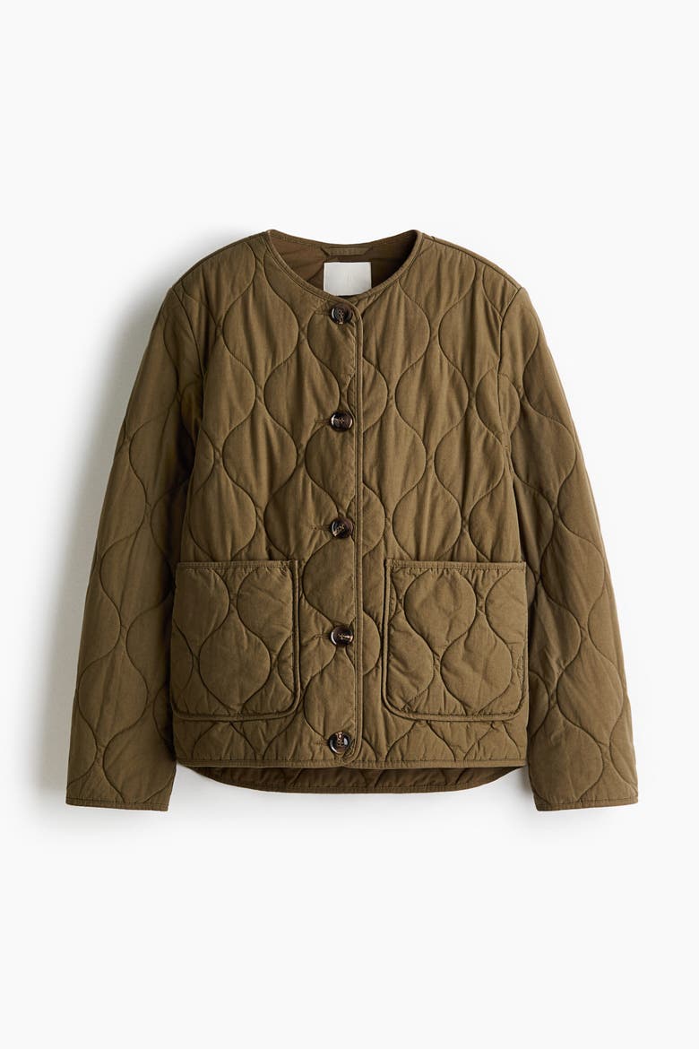 Quilted Jacket, Alternate, color, Dark khaki green