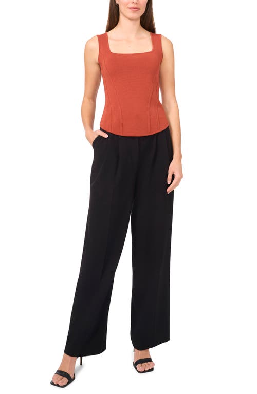 Halogenr Halogen(r) Square Neck Corset Sweater Tank In Baked Clay