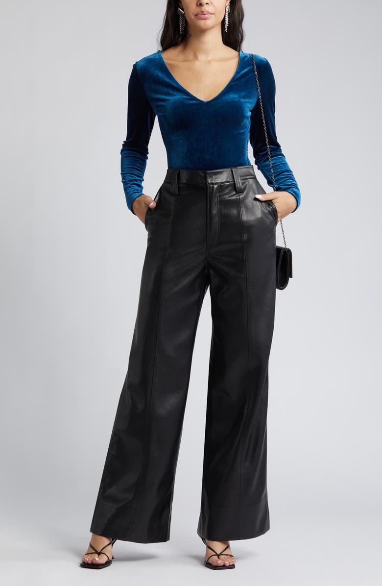 Open Edit Velvet Bodysuit, Alternate, color, 