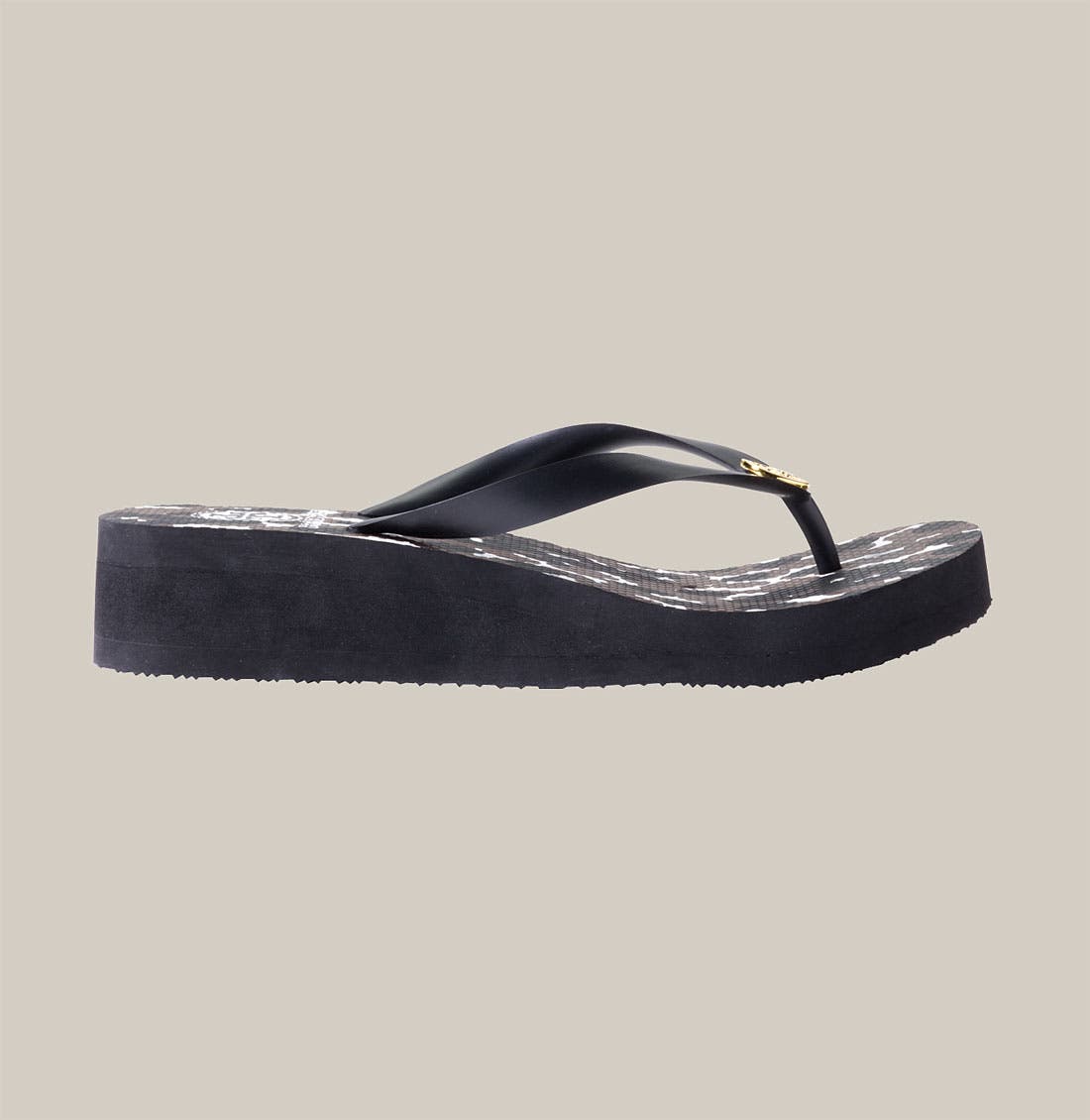 Flip Flop Wedge, Alternate, color, BLACK PANTHER