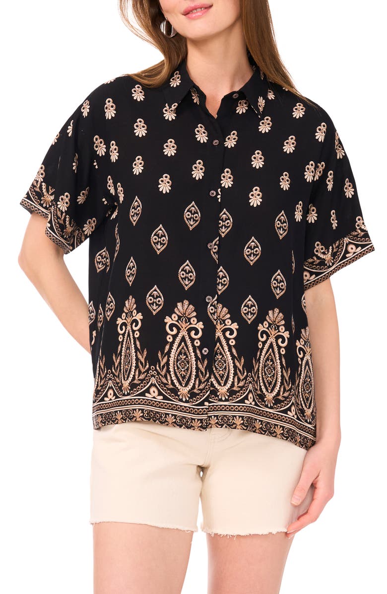 Vince Camuto Short Sleeve Button-Up Shirt, Main, color, 