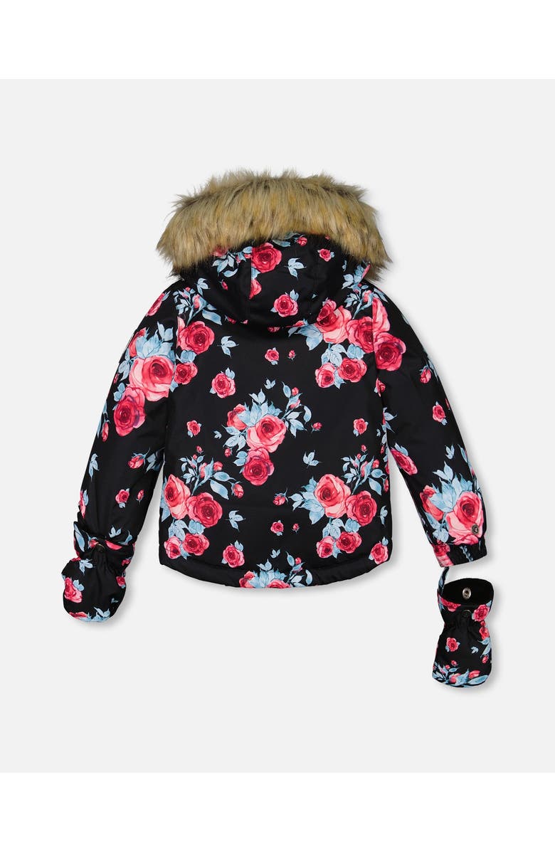 Deux par Deux Baby Girl's Two Piece Baby Snowsuit Air Blue Printed Roses, Alternate, color, 