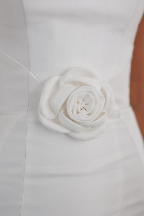 Untamed Petals Sandrine Mini Dress In White