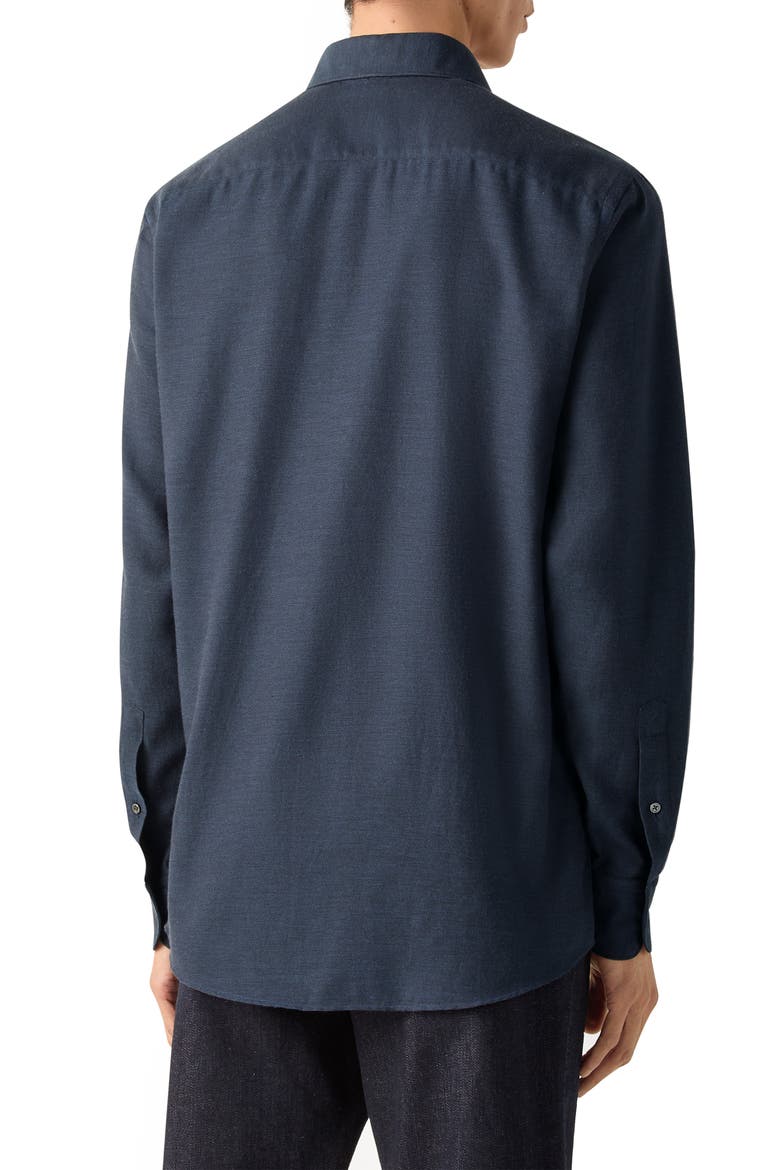 Cashco Cashmere & Cotton Button-Up Shirt, Alternate, color, BLUE
