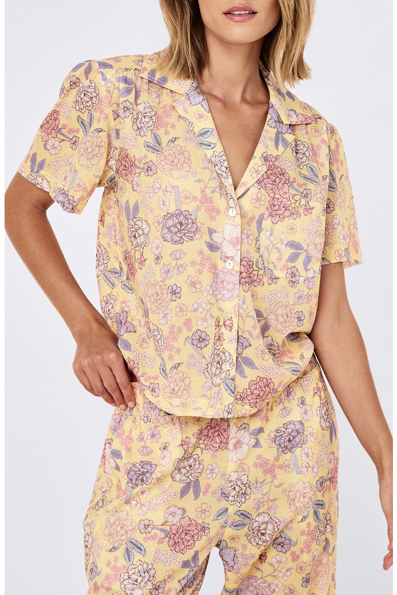Karolina Cotton Voile Crop Pajamas, Alternate, color, GOLDEN HAZE