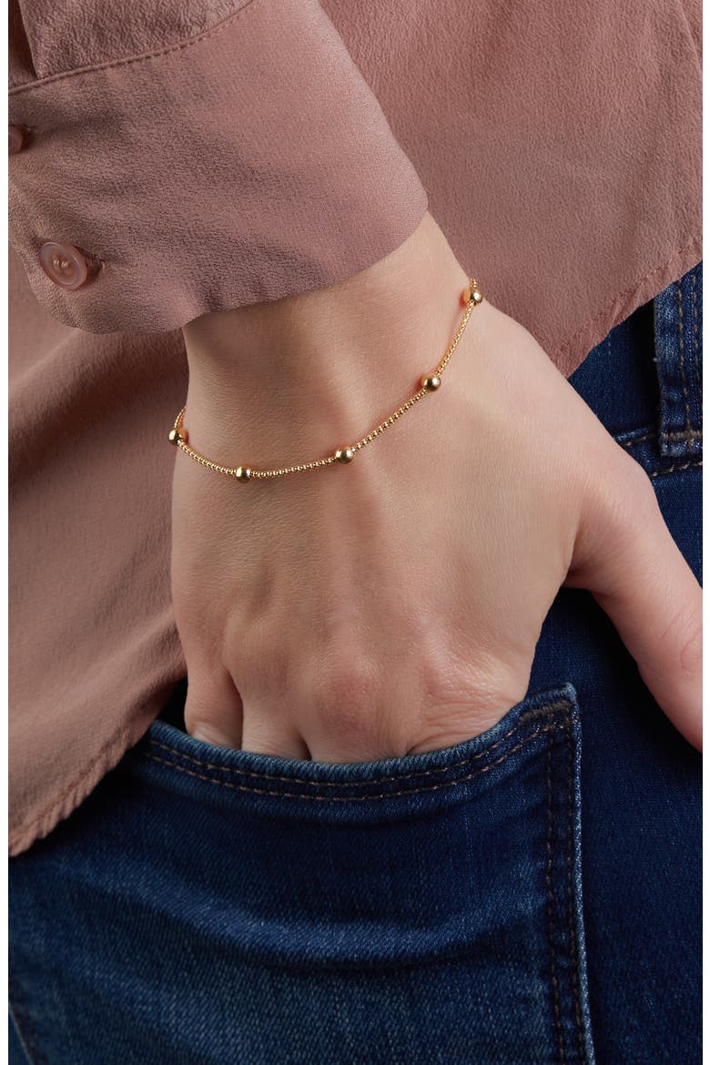 14K Gold Ball Station Chain Bracelet (Nordstrom Exclusive), Alternate, color, 14K YELLOW GOLD
