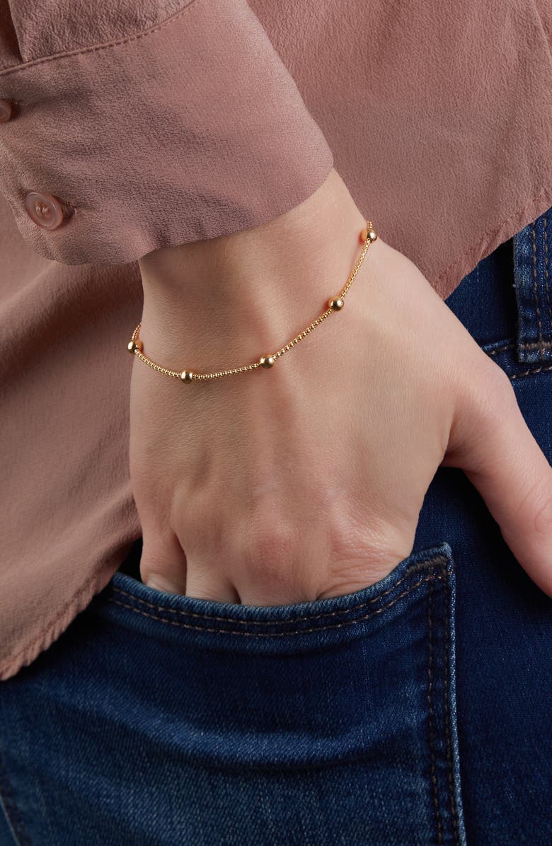 Bony Levy 14K Gold Ball Station Chain Bracelet, Alternate, color,