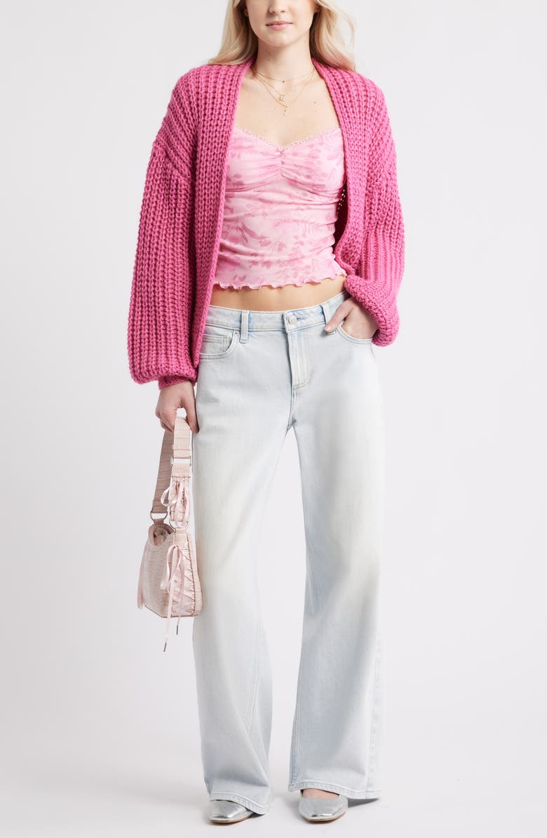 BP. Oversize Cardigan, Alternate, color, Pink Fizz