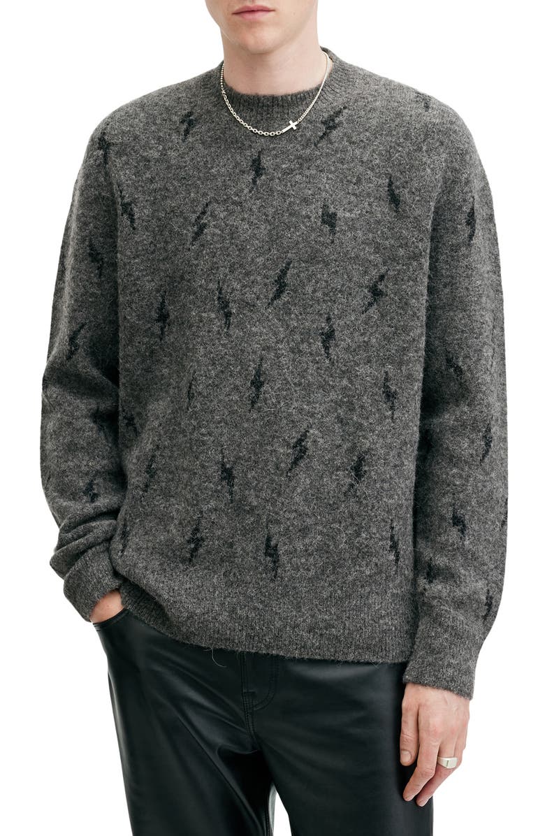 AllSaints Zap Crewneck Sweater, Main, color,