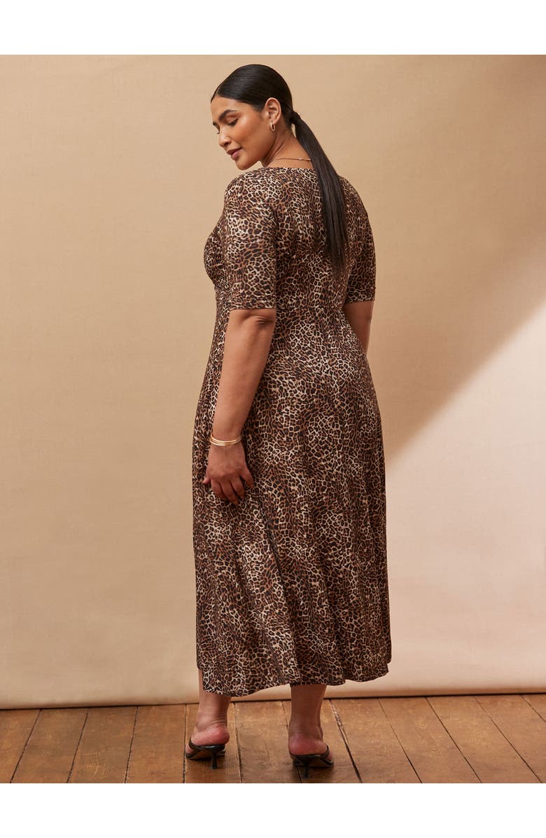 Live Unlimited Leopard Print Wrap Dress, Alternate, color, Brown