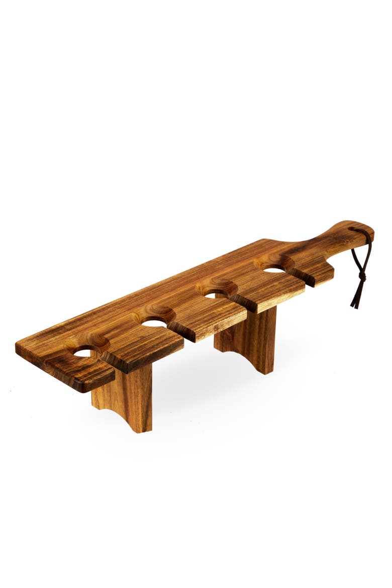 Acacia Wood  Easy Transport Wine Flight Carrier, Main, color, Brown