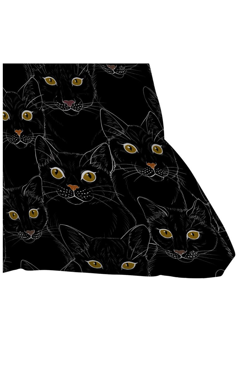 Poesie Garden Throw Pillow, Alternate, color, BLACK CAT