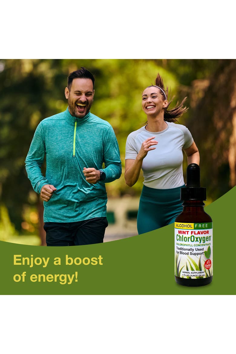 ChlorOxygen Chlorophyll Concentrate - Highly-Concentrated Energy Support - Aids Healthy Blood Circulation - Natural Vitality Support - Alcohol-Free - 1 fl oz, Mint, Alternate, color, No Color