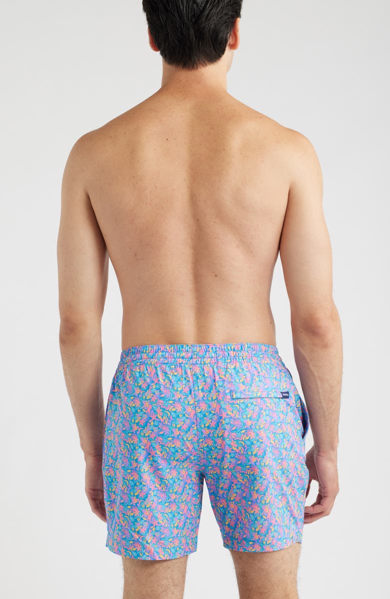 Chubbies The Spades Floral Swim Trunks, Alternate, color, Medium Blue
