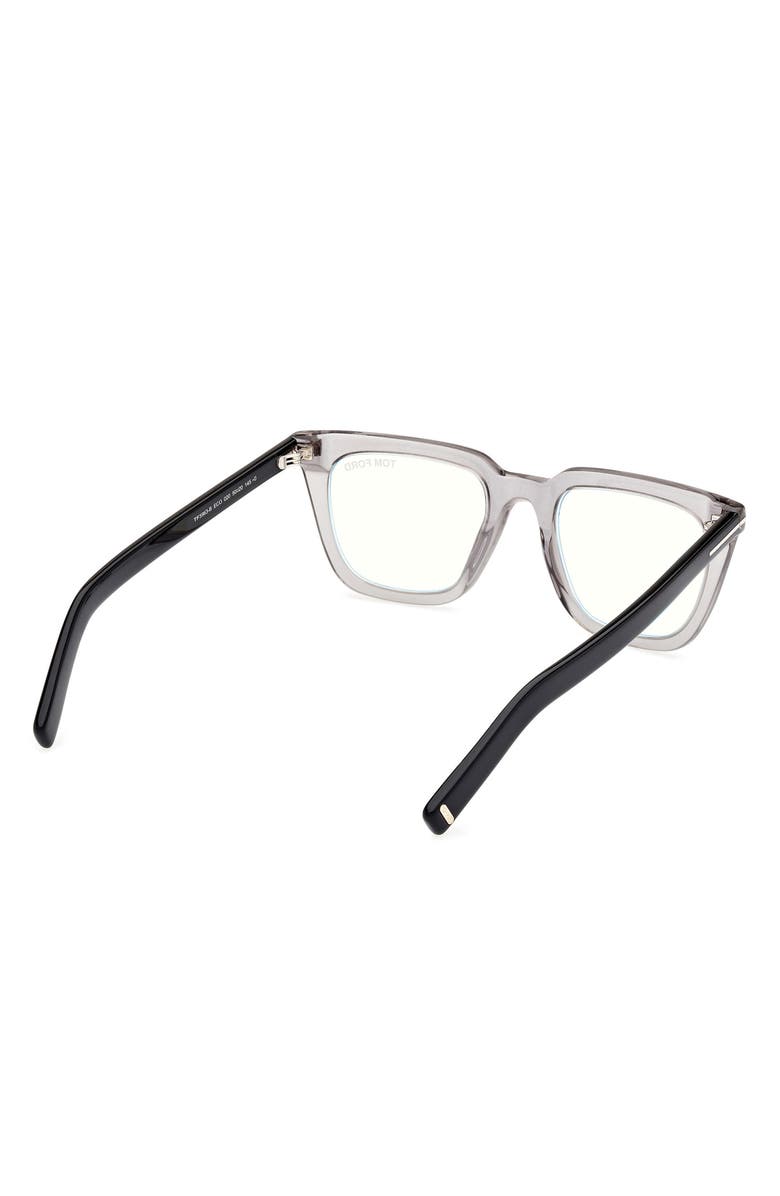 TOM FORD 50mm Square Blue Light Blocking Glasses, Alternate, color, 