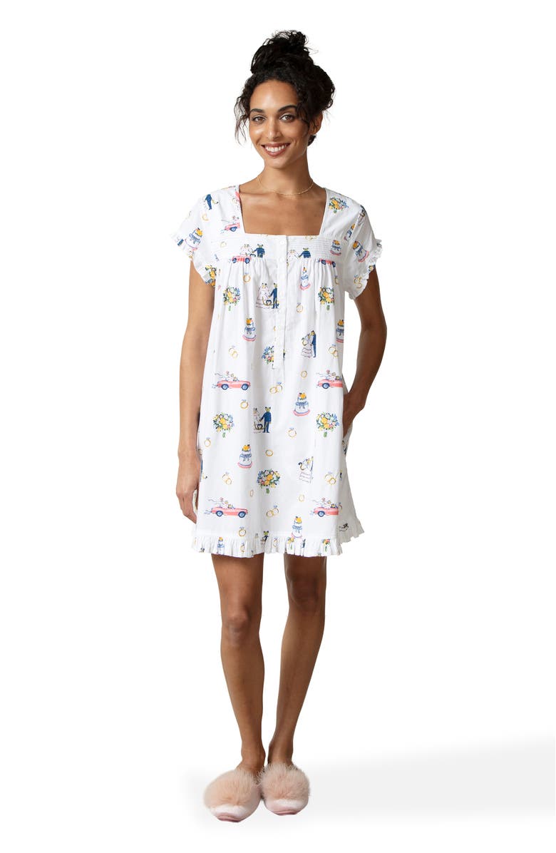 Printfresh Pintuck Nightgown, Main, color, Cloud
