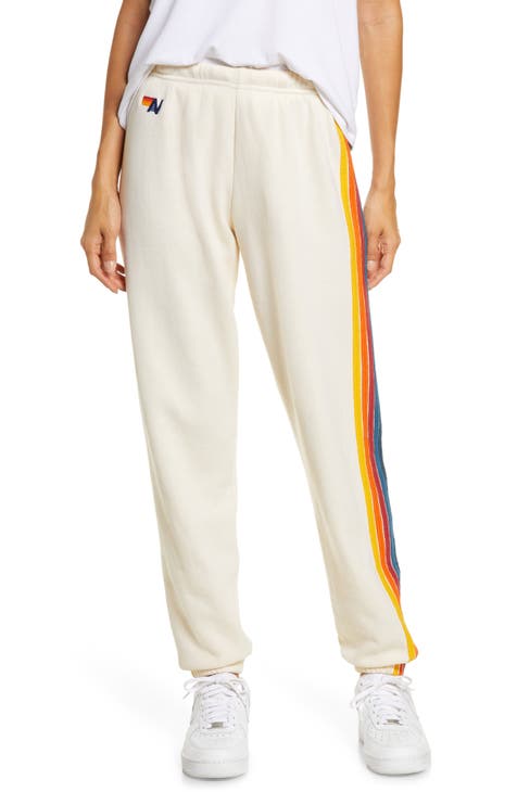 White sweatpants in store sale